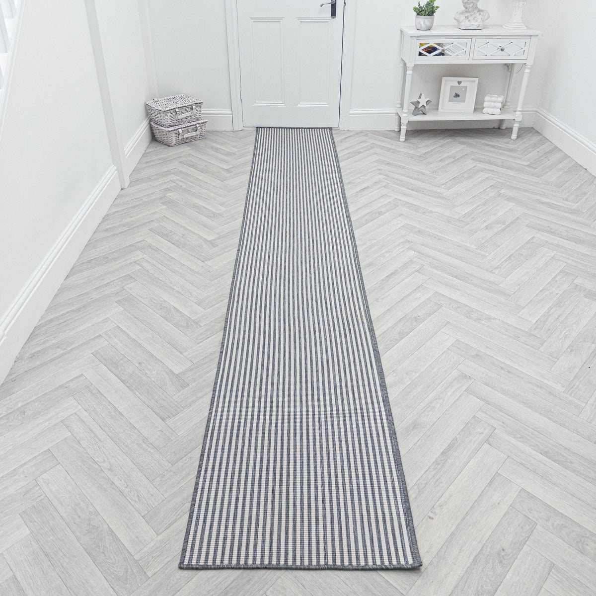 Pinstripe Grey Tapis de couloir