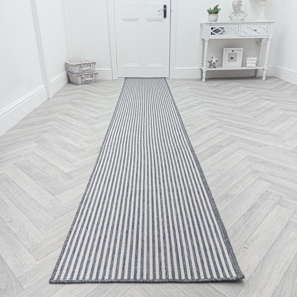 Pinstripe Grey Tapis de couloir