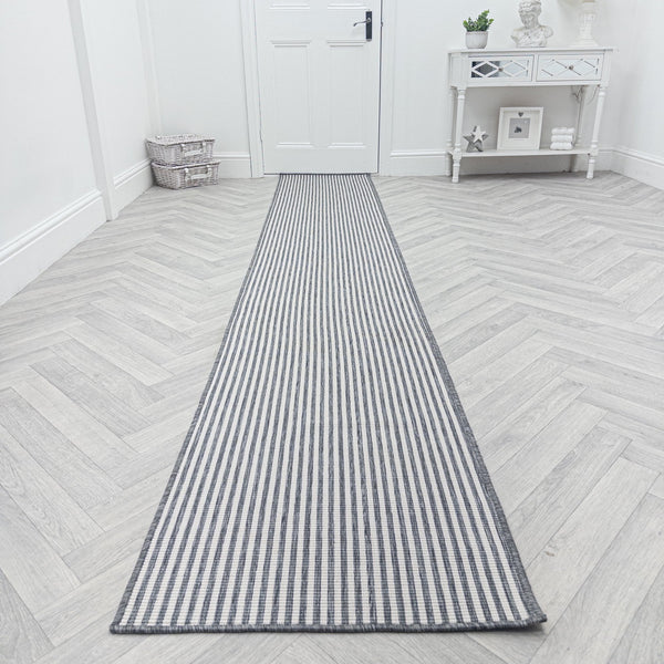 Pinstripe Grey Tapis de couloir