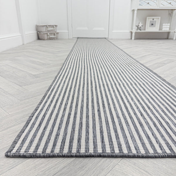 Pinstripe Grey Tapis de couloir