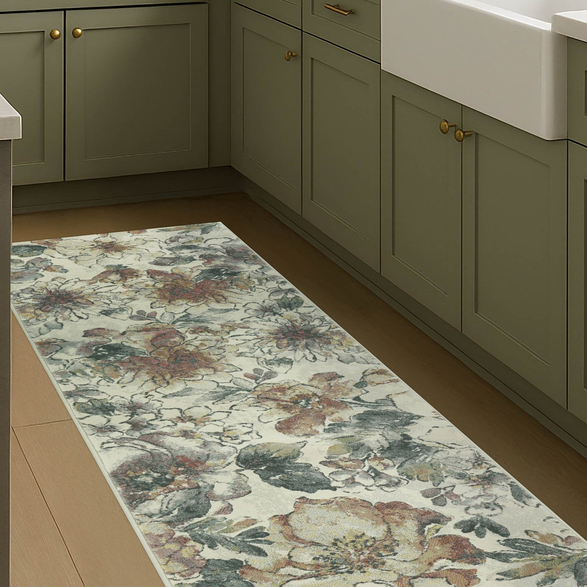 Eclipse Cream/Multi 63528-6747 Kitchen Runner