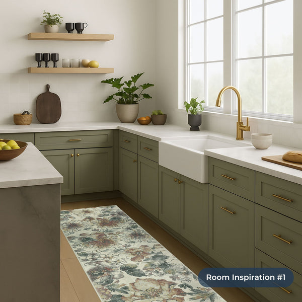 Eclipse Cream/Multi 63528-6747 Kitchen Runner