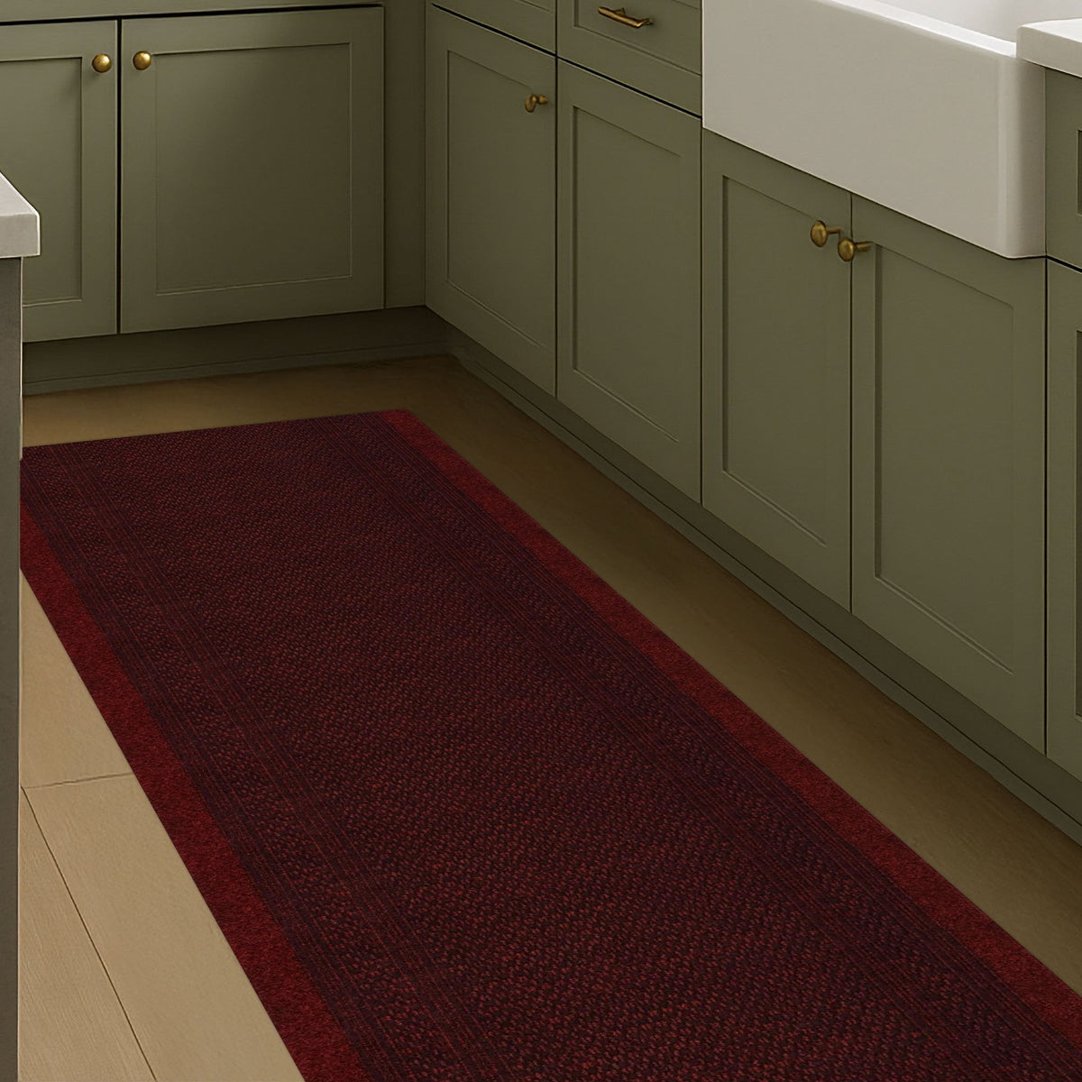 Aztec Red Kitchen Carpet Runner