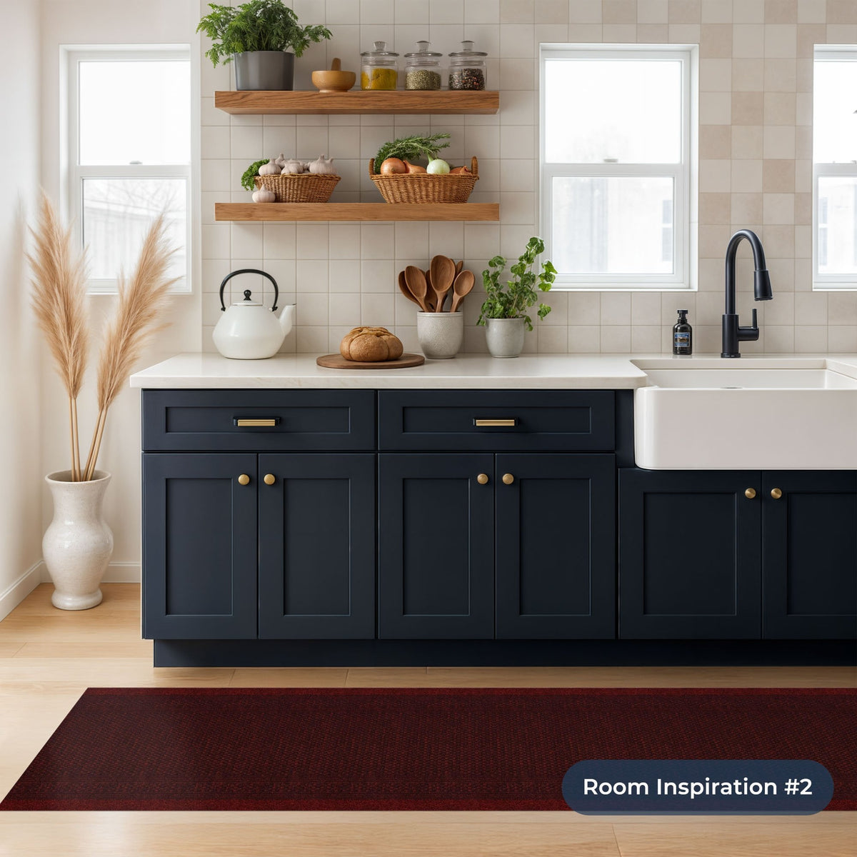 Aztec Red Kitchen Carpet Runner