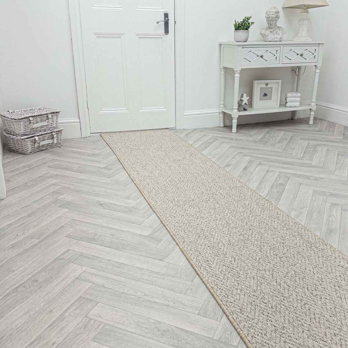 Country Herringbone Berber Rug Runner