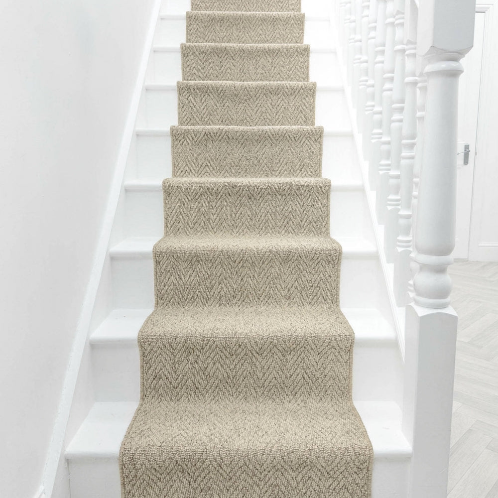 Country Herringbone Biscotti Tapis d’escalier