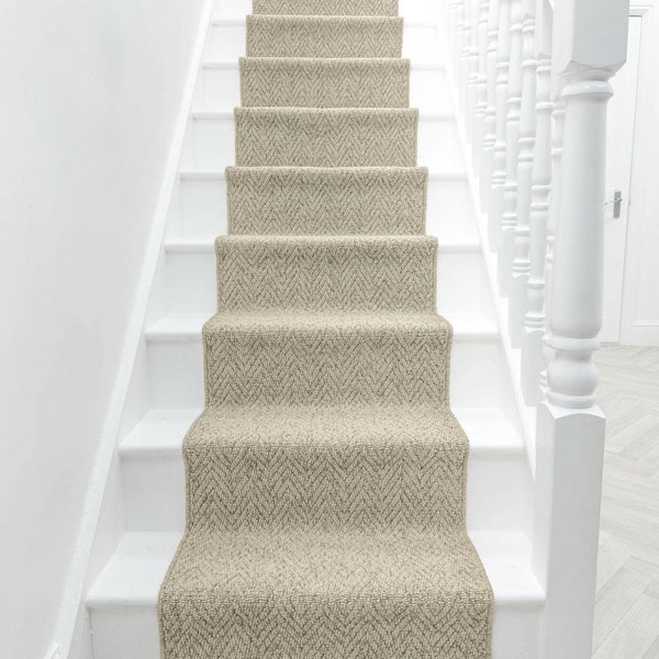 Country Herringbone Biscotti Tapis d’escalier