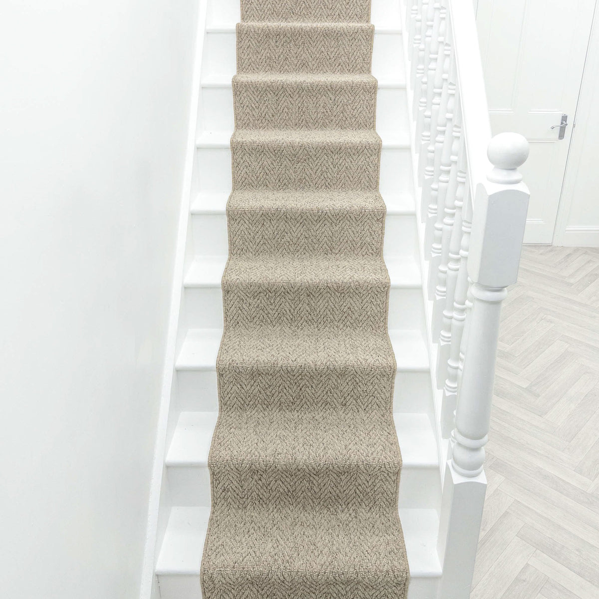 Country Herringbone Biscotti Tapis d’escalier