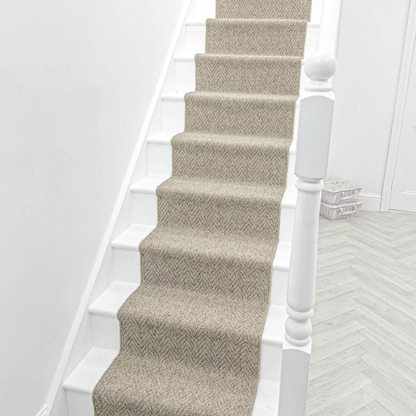 Country Herringbone Biscotti Tapis d’escalier
