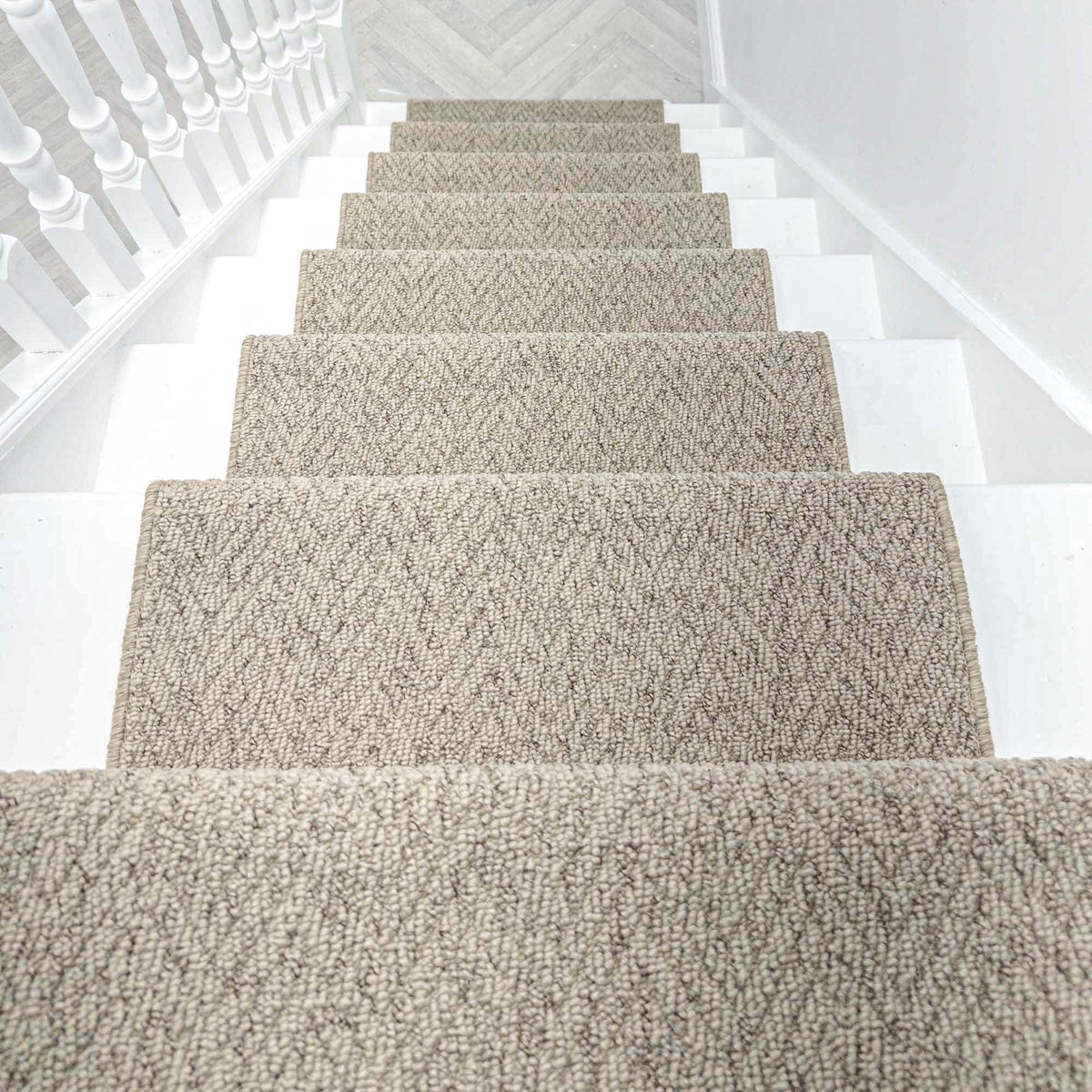 Country Herringbone Biscotti Tapis d’escalier