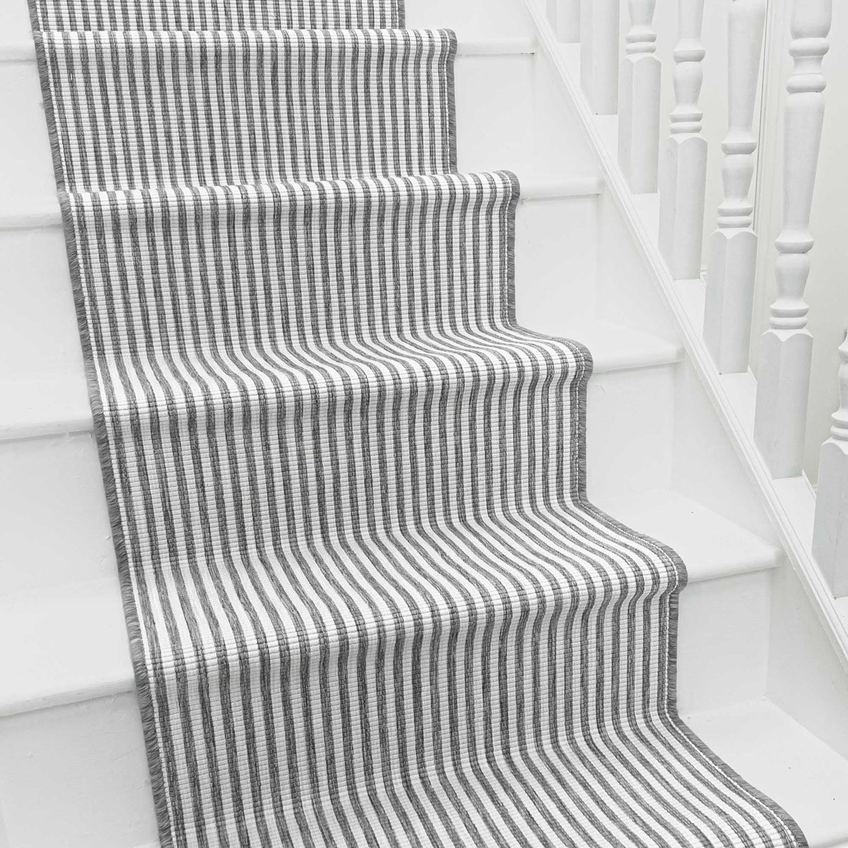 Pinstripe Grey Stair Runner
