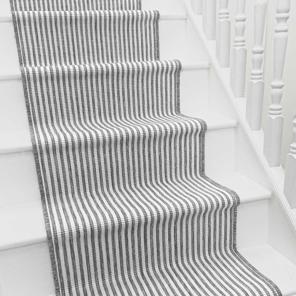 Pinstripe Grey Stair Runner