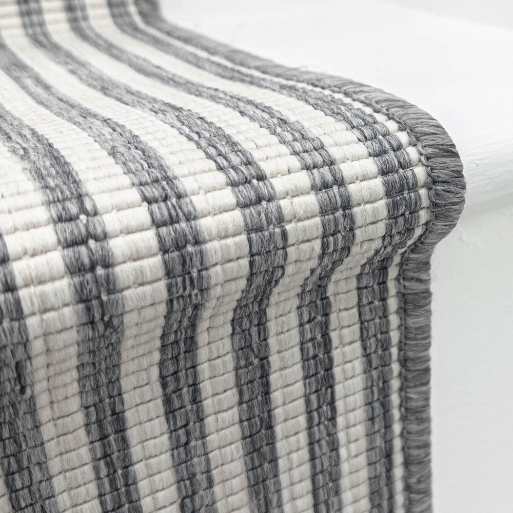 Pinstripe Grey Stair Runner