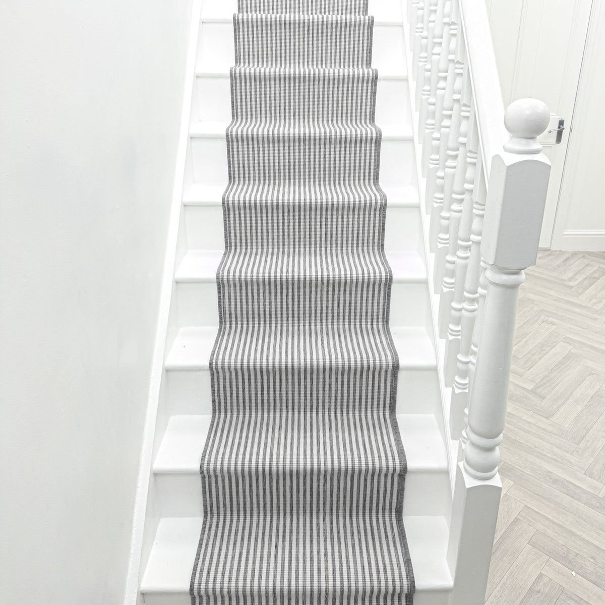 Pinstripe Grey Stair Runner