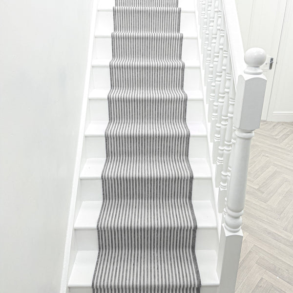 Pinstripe Grey Stair Runner