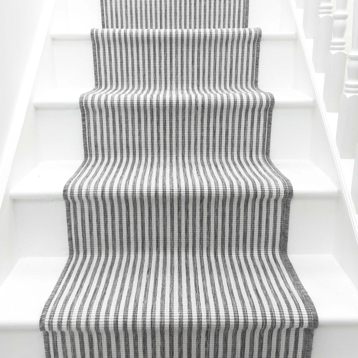 Pinstripe Grey Stair Runner