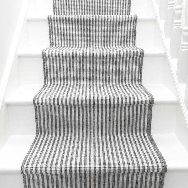 Pinstripe Grey Stair Runner
