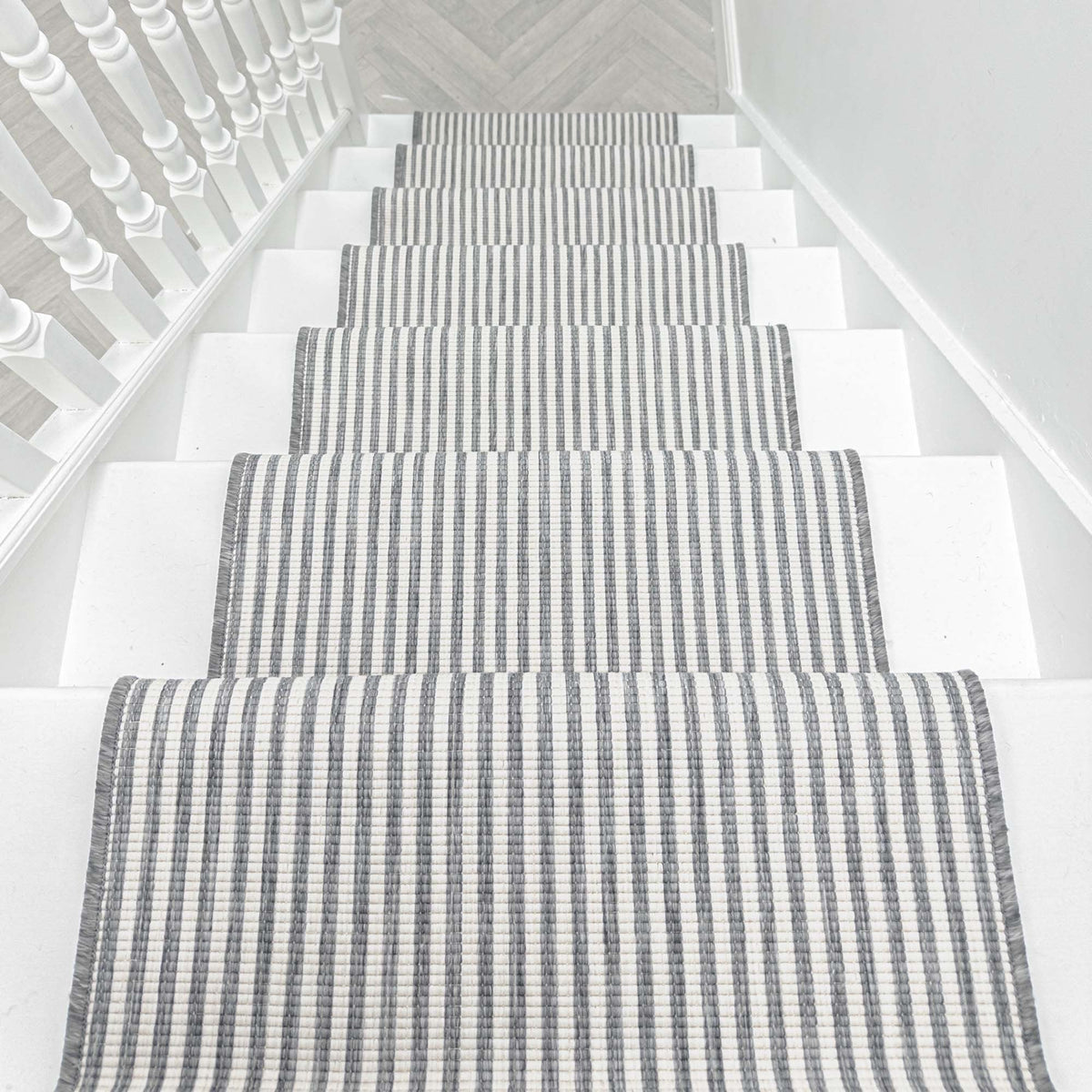 Pinstripe Grey Stair Runner