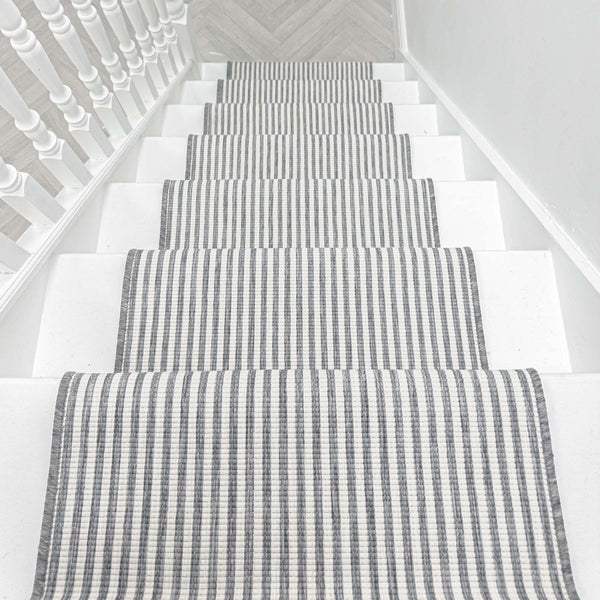 Pinstripe Grey Stair Runner