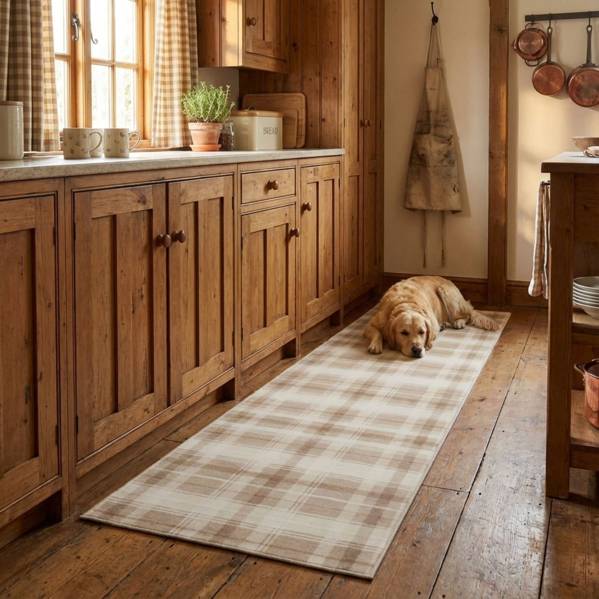 Sabrina Beige/Ivory Washable Kitchen Runner