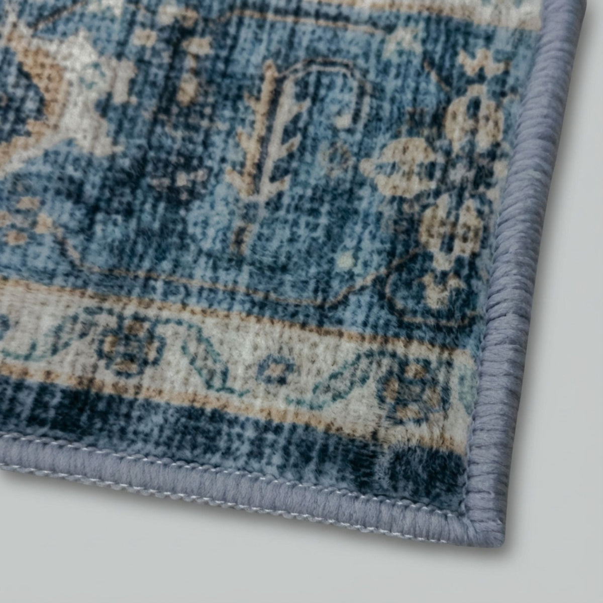 Philon Navy/Light Blue Washable Kitchen Runner