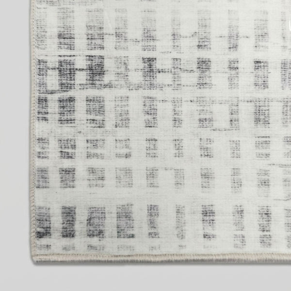 Santona Ivory/Gray Washable Kitchen Runner