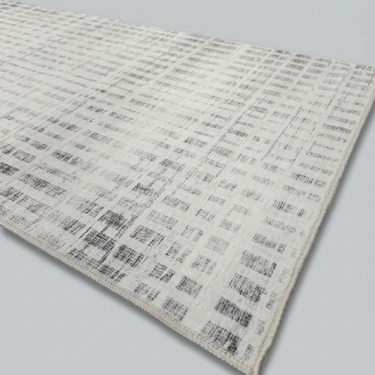 Santona Ivory/Gray Washable Kitchen Runner