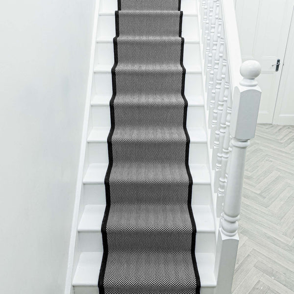 Illusion Black A Stair Runner