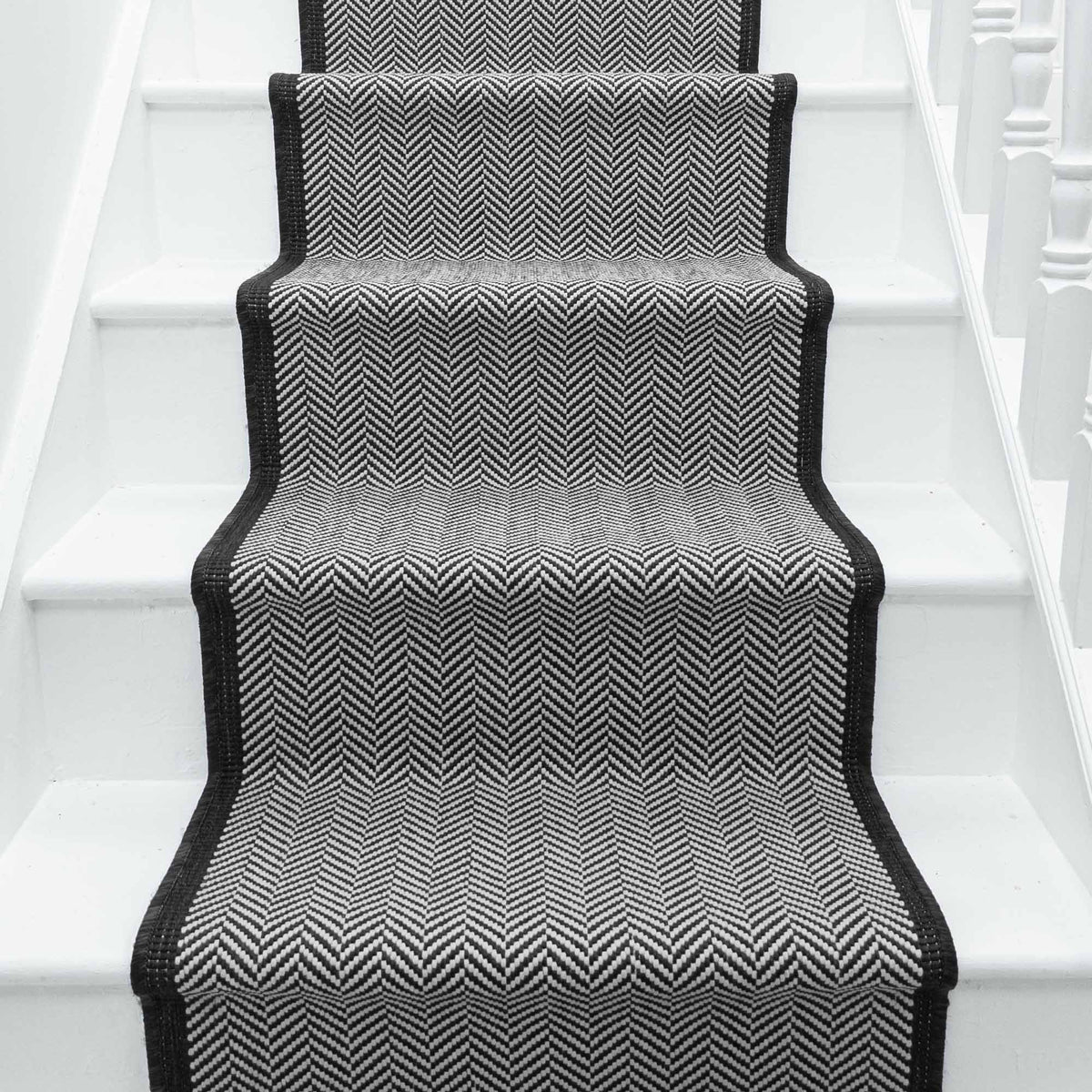 Illusion Black A Stair Runner