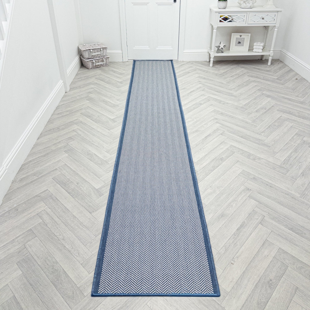 Illusion Blue Hall Runner