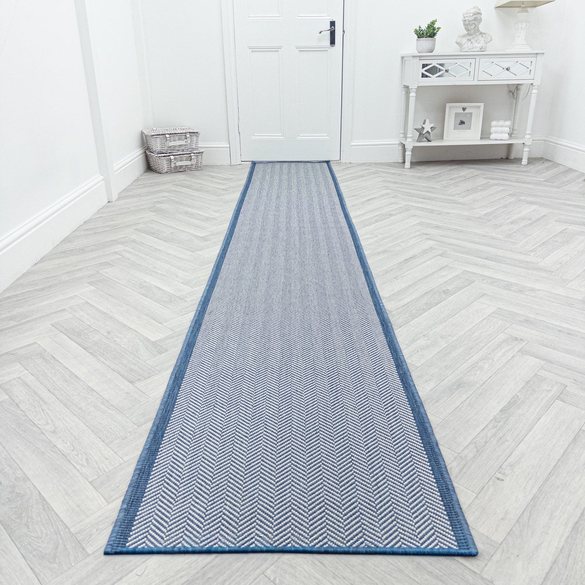 Illusion Blue Hall Runner