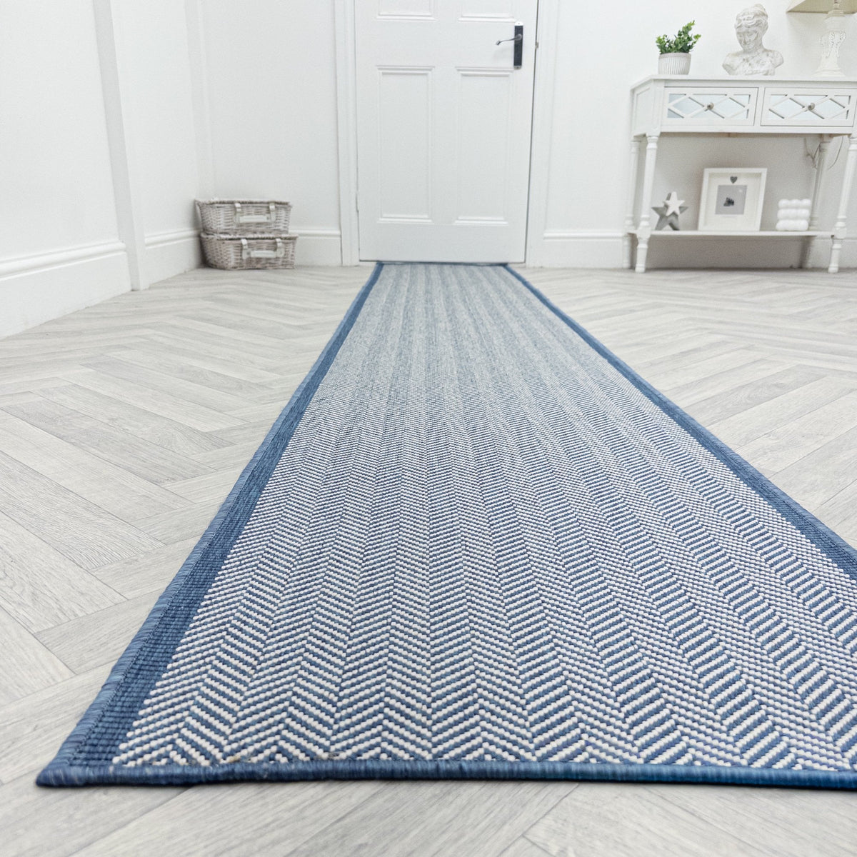 Illusion Blue Hall Runner