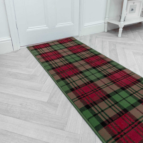 Tartan Rouge / Vert Tapis de couloir