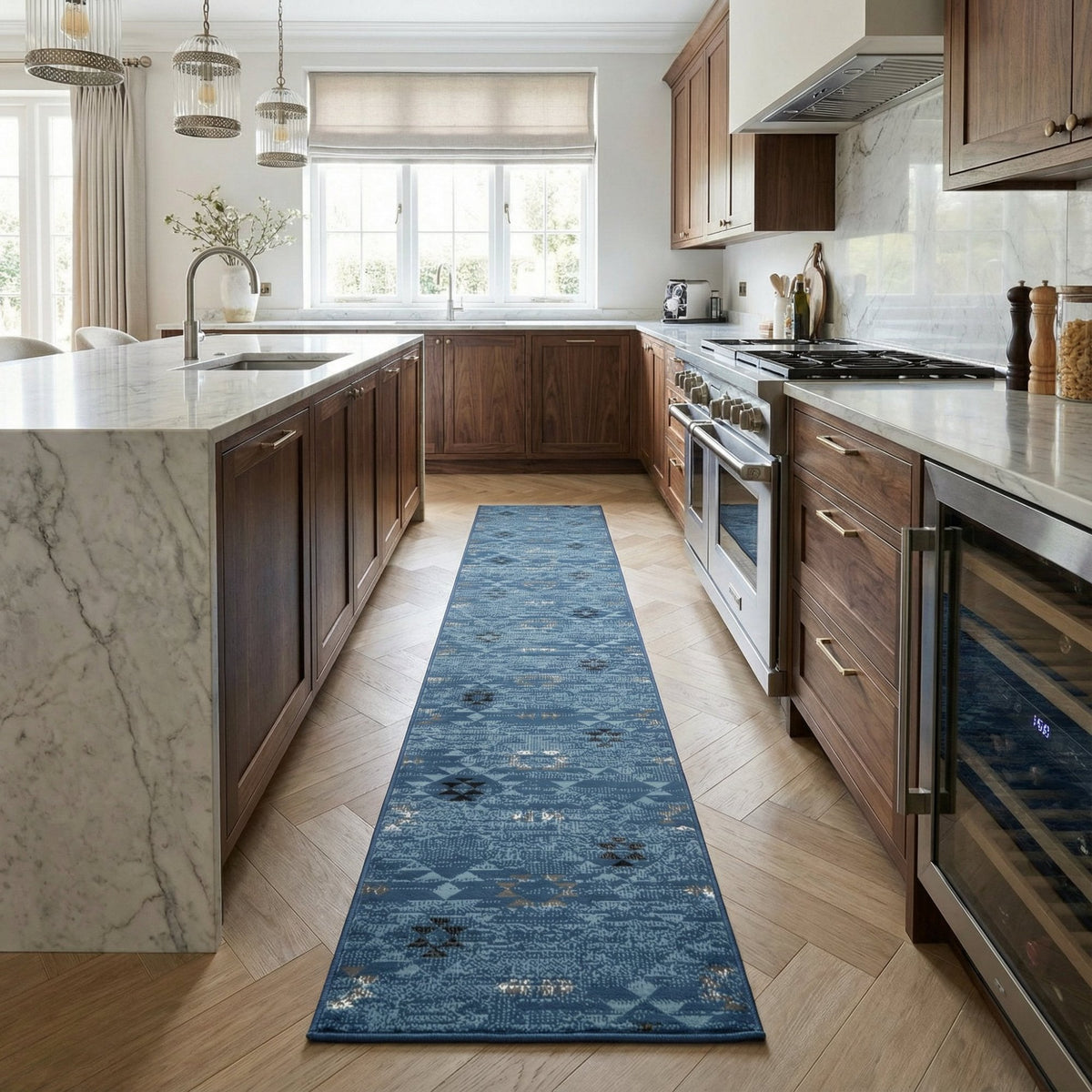 Andes Blue Kitchen Runner
