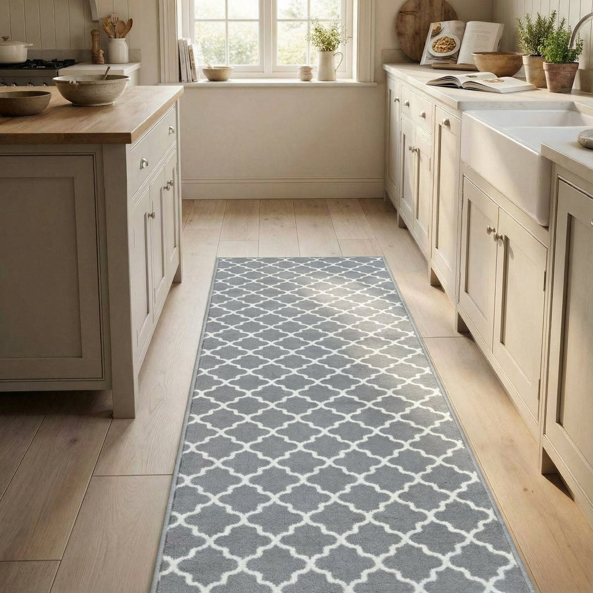 Avanti Light Grey Kitchen Runner
