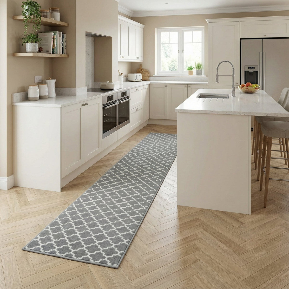 Avanti Light Grey Kitchen Runner