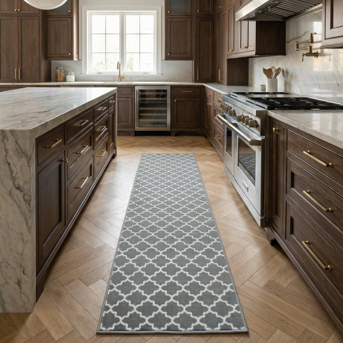 Avanti Light Grey Kitchen Runner