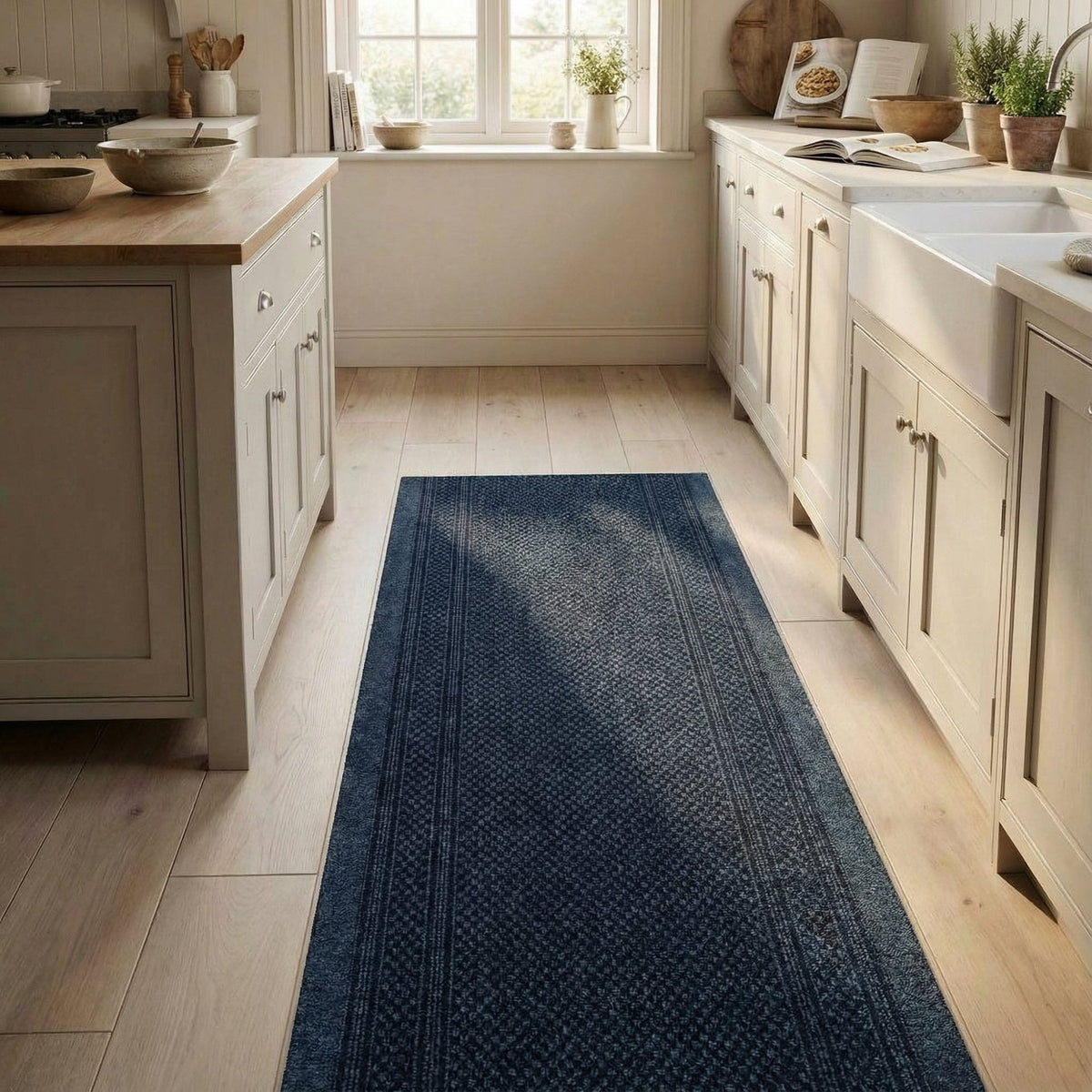 Aztec Blue Kitchen Carpet Runner