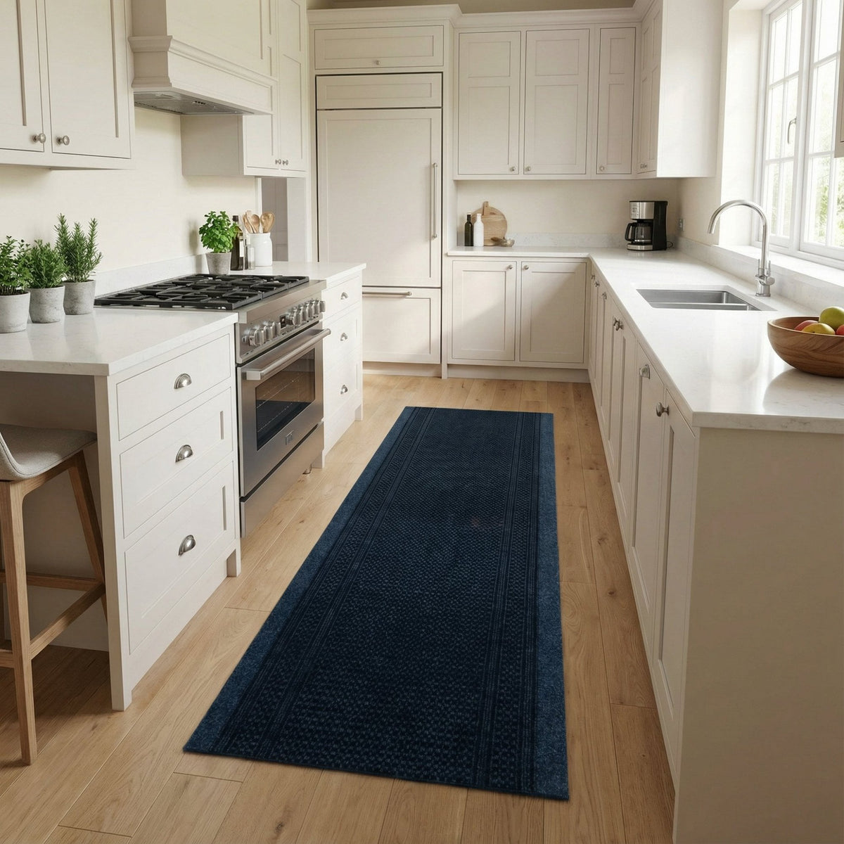 Aztec Blue Kitchen Carpet Runner