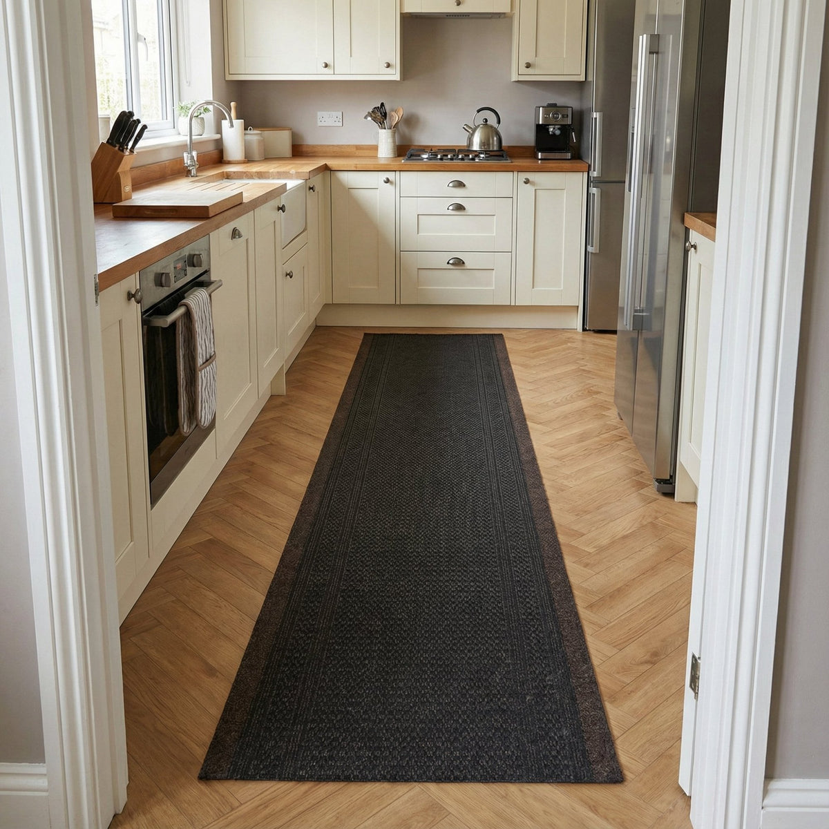 Aztec D. Brown Kitchen Carpet Runner