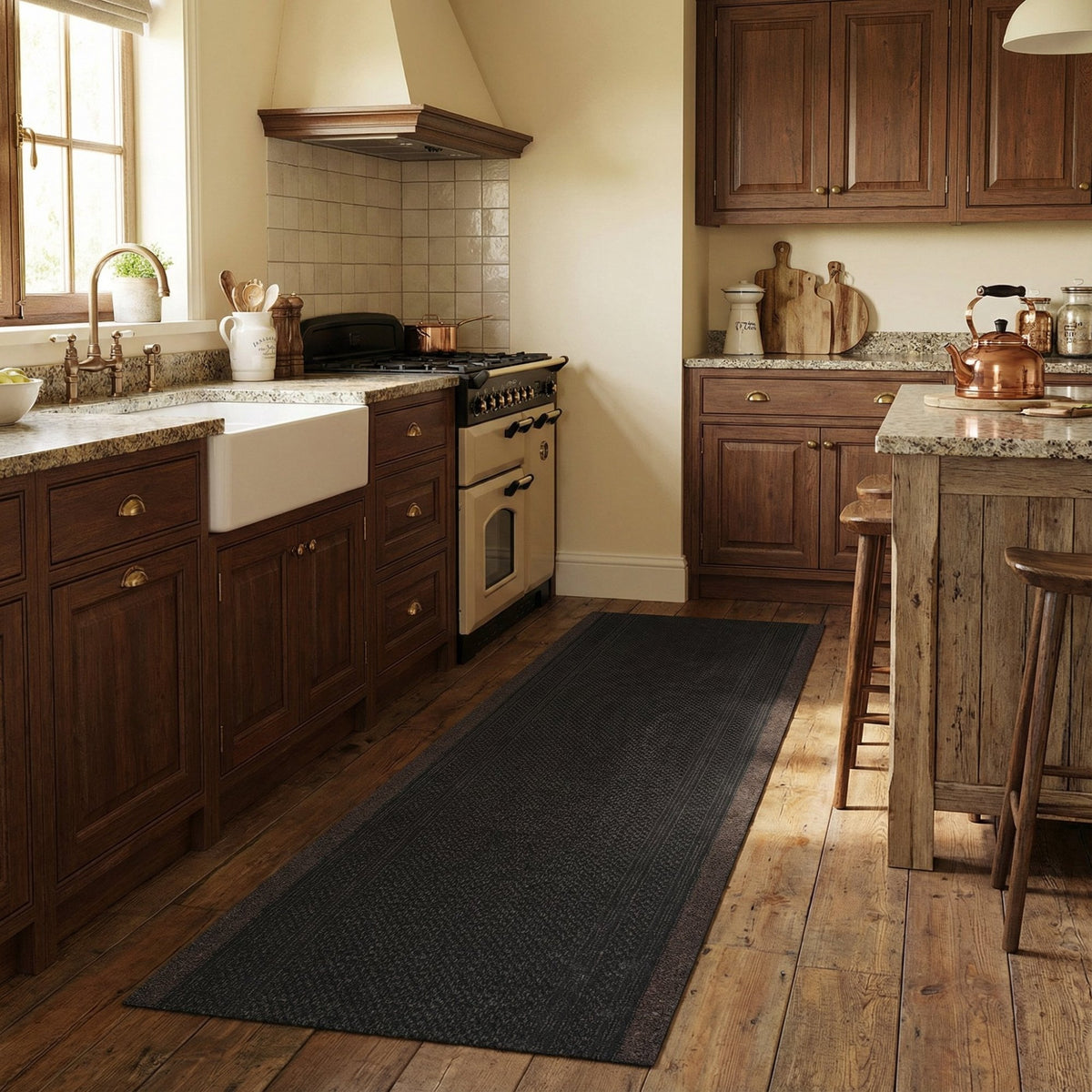 Aztec D. Brown Kitchen Carpet Runner