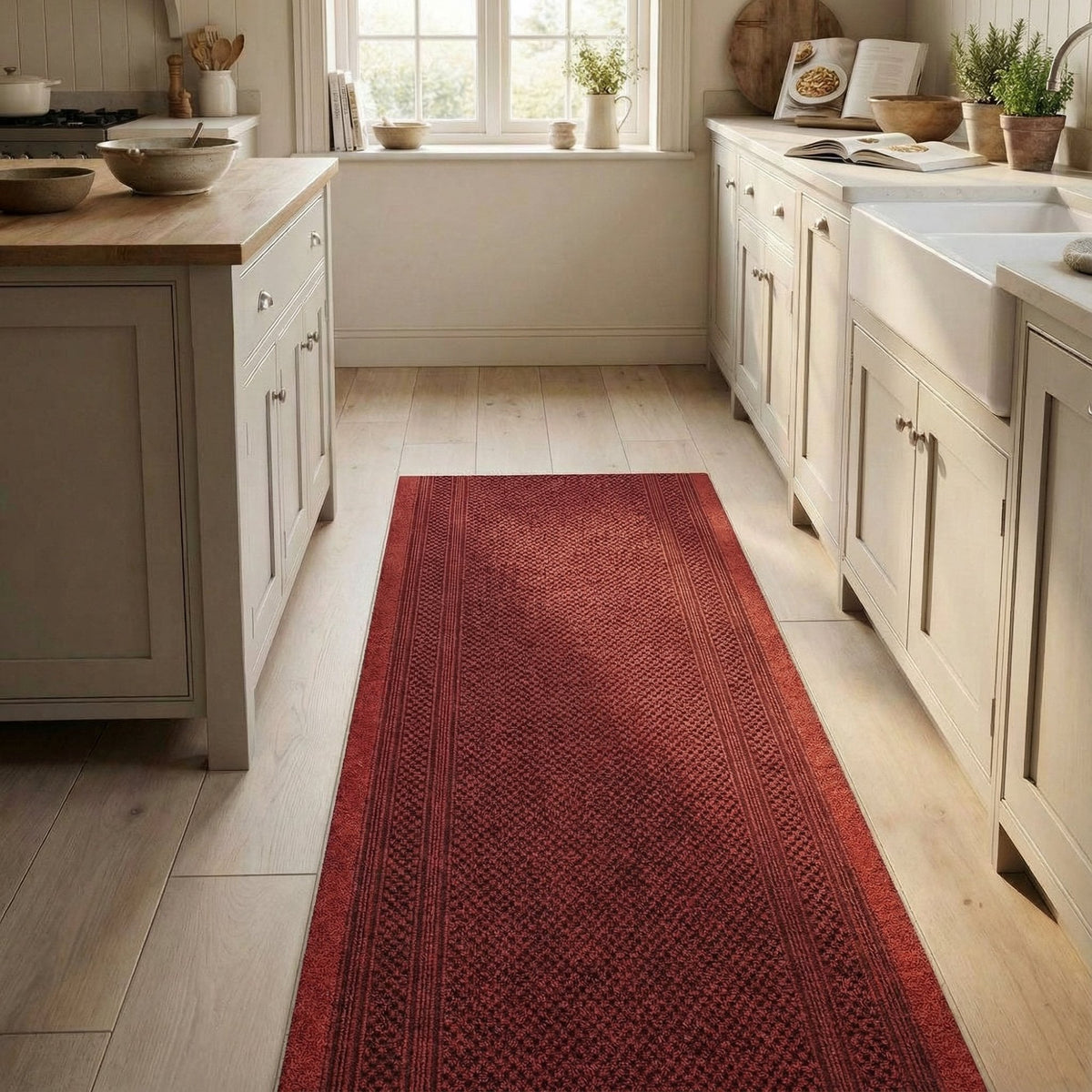 Aztec Red Kitchen Carpet Runner
