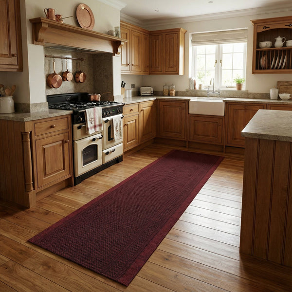 Aztec Red Kitchen Carpet Runner