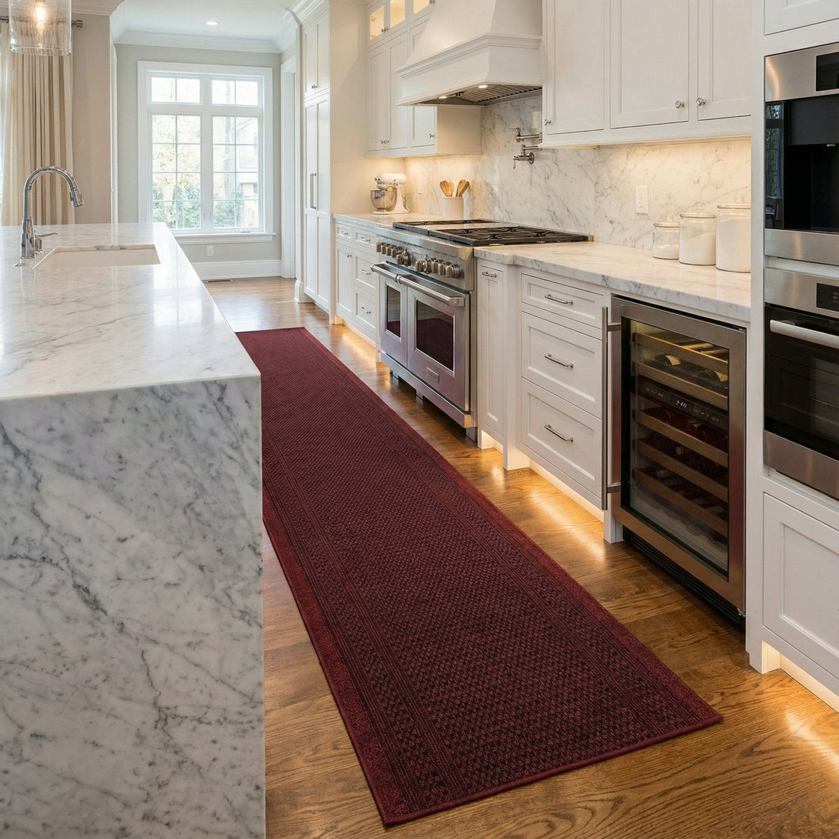 Aztec Red Kitchen Carpet Runner