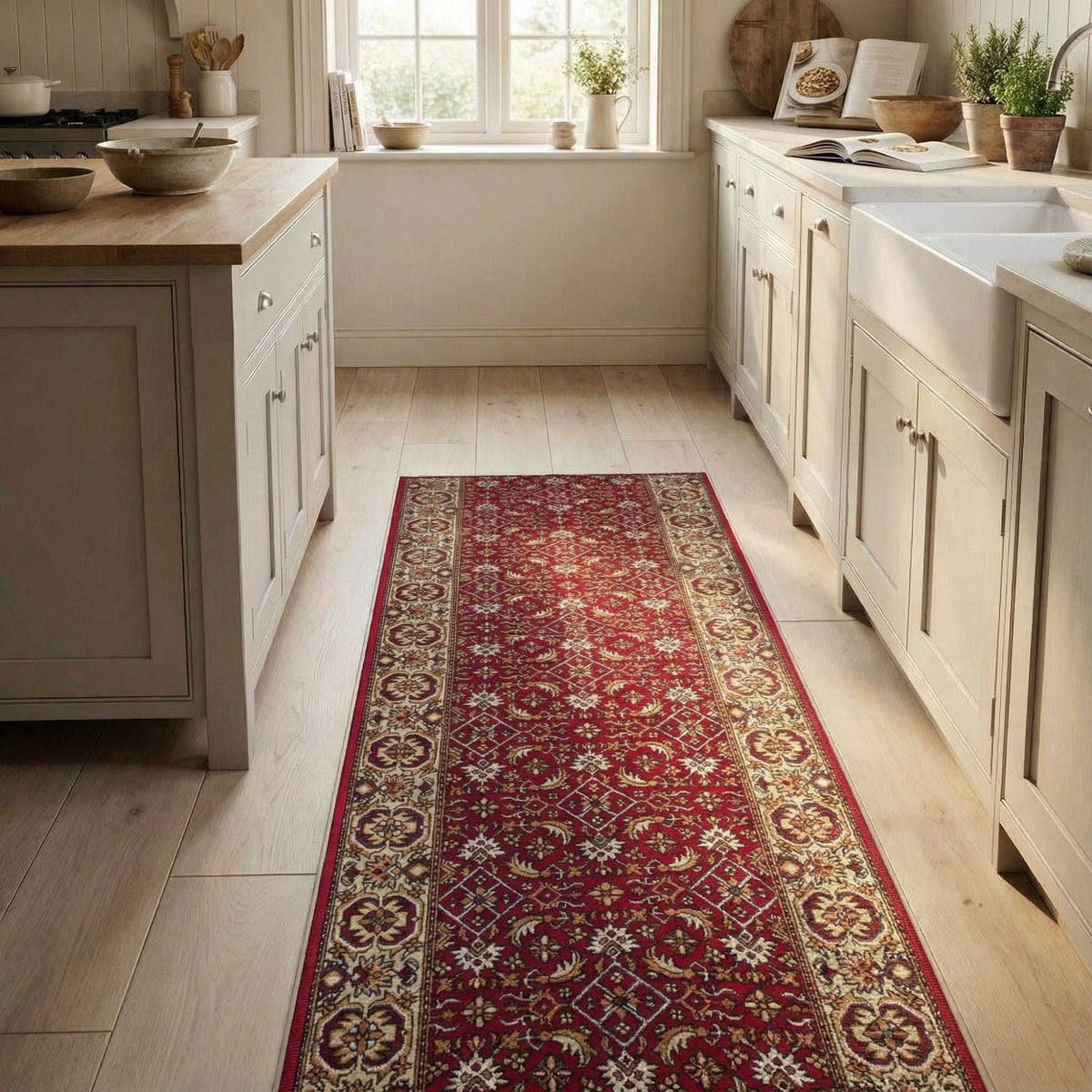 Bidjar Red Kitchen Carpet Runner