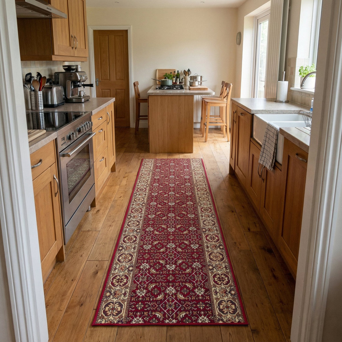 Bidjar Red Kitchen Carpet Runner