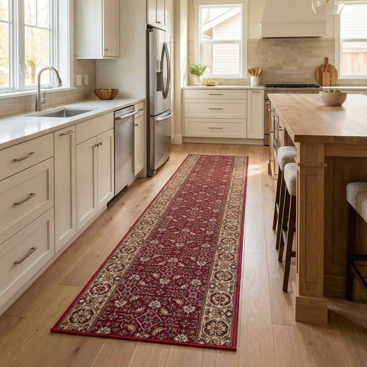 Bidjar Red Kitchen Carpet Runner