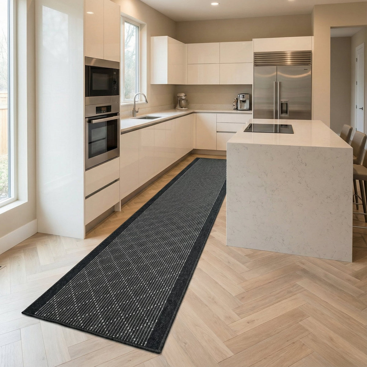 Boulevard Black Kitchen Runner