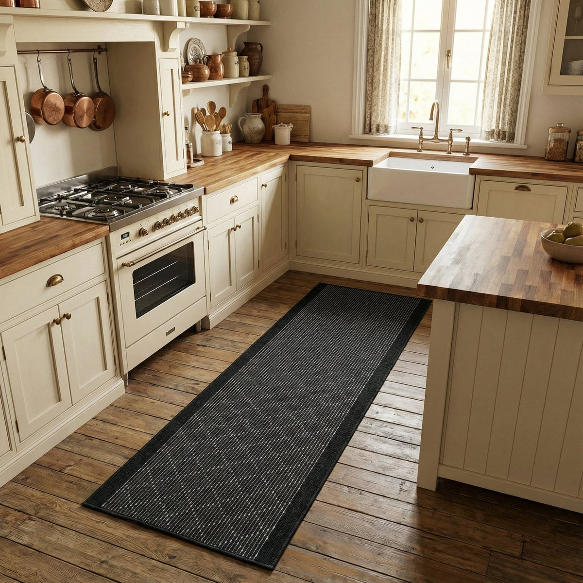 Boulevard Black Kitchen Runner