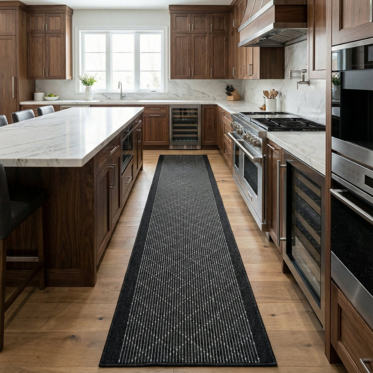 Boulevard Black Kitchen Runner